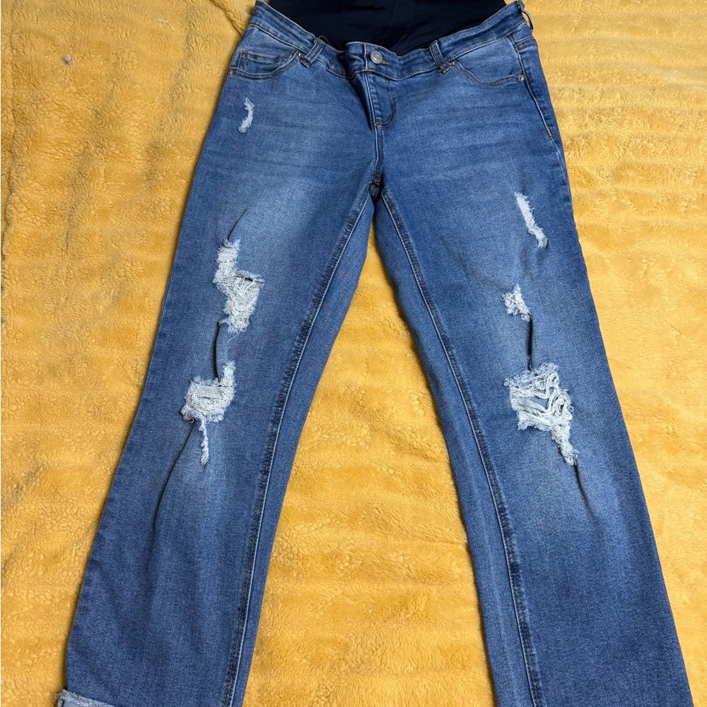 Maternity Distressed Jeans